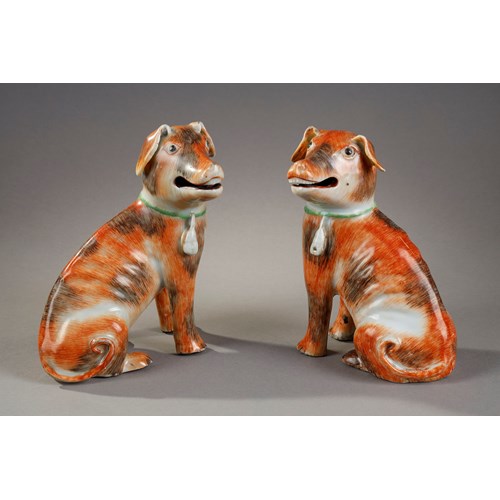 Pair of European dogs chinese export - Qianlong period